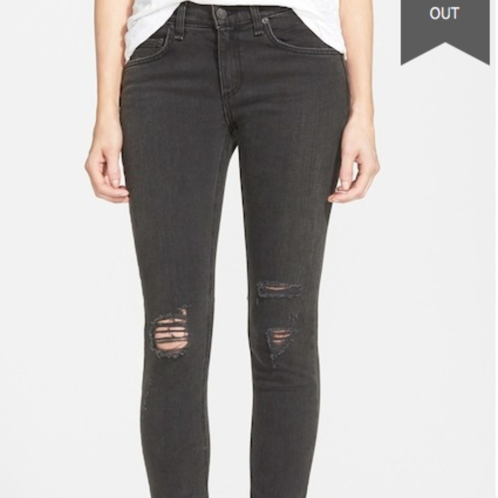 RAG & BONE/JEAN Shredded Skinny Jeans